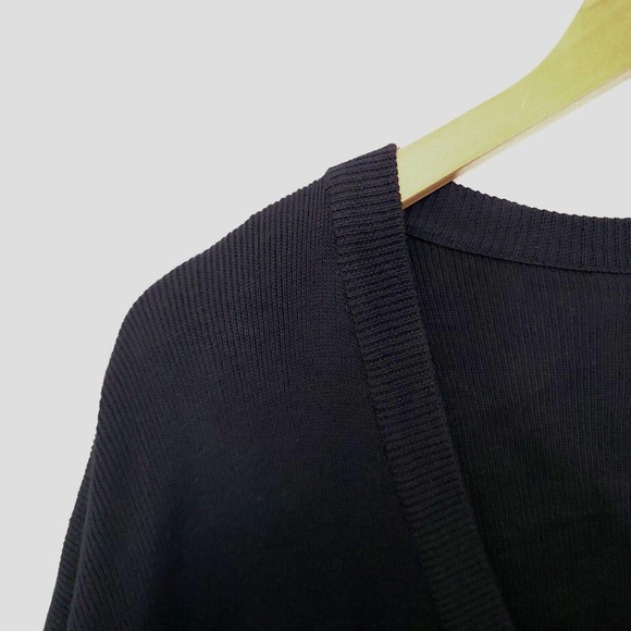 Pura Cardigan Sweater Button Front‎ Oversized Minimalist Relaxed Black Size 1X - Picture 4 of 8
